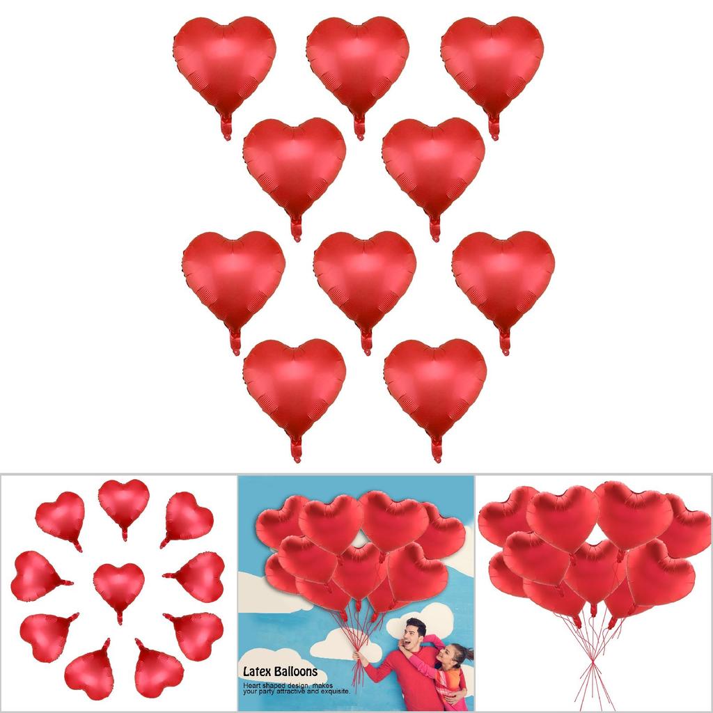 10 STÜCKE 18" Mehrfarbige Herzförmige Latexballons Hochzeitsfeier Dekor Ballon(rot)