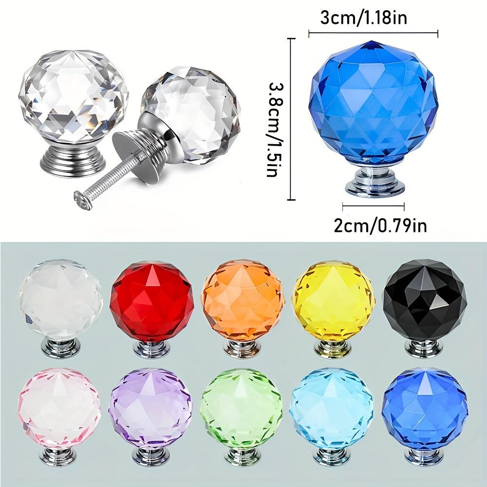 10 Stück Elegante Kristall-Schubladengriffe - Polierte Metall- und Glasgriffe für Küchen- und Badezimmerschränke, Inklusive Montagematerial