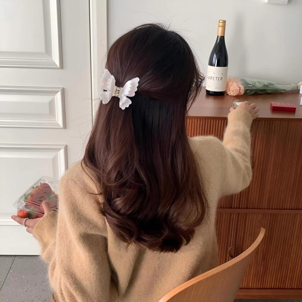 Small Size Butterfly Hair Clip Acetate Shark Clip Sweet Style Fairy Hair Gripper  Women & Girls