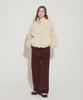Eoboneoseu Lettering Corduroy Wide Leg Pants [Burgundy]