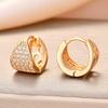Japanese-Korean Style Zirconia Hollow Gold-Plated Earrings: Simple, Elegant, Versatile
