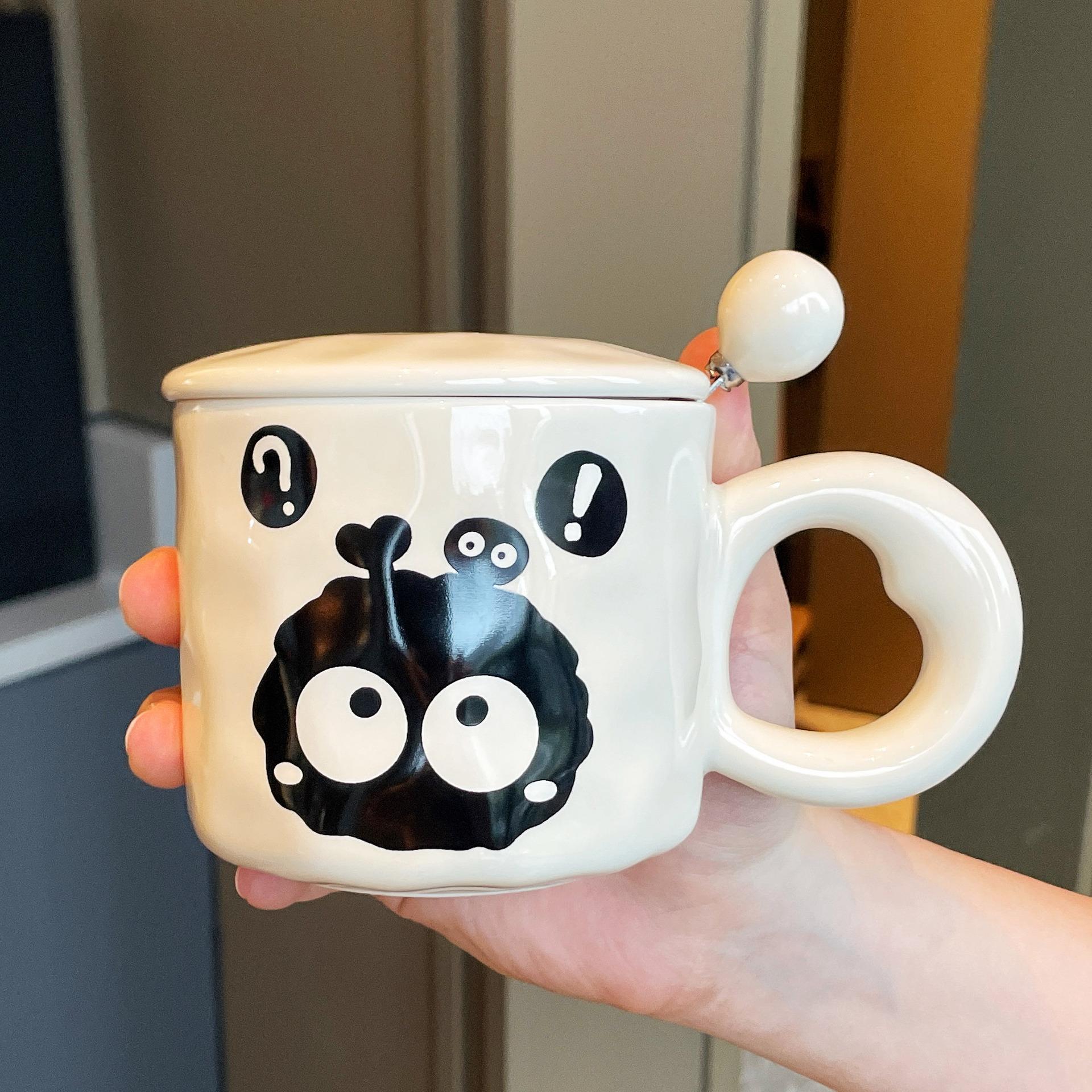 

Souvenir Girls Cute Ceramic Mug with Lid Couple Water Cup Creative Practical Cup Gentle Coffee Cup Gift Strong 301-400ml