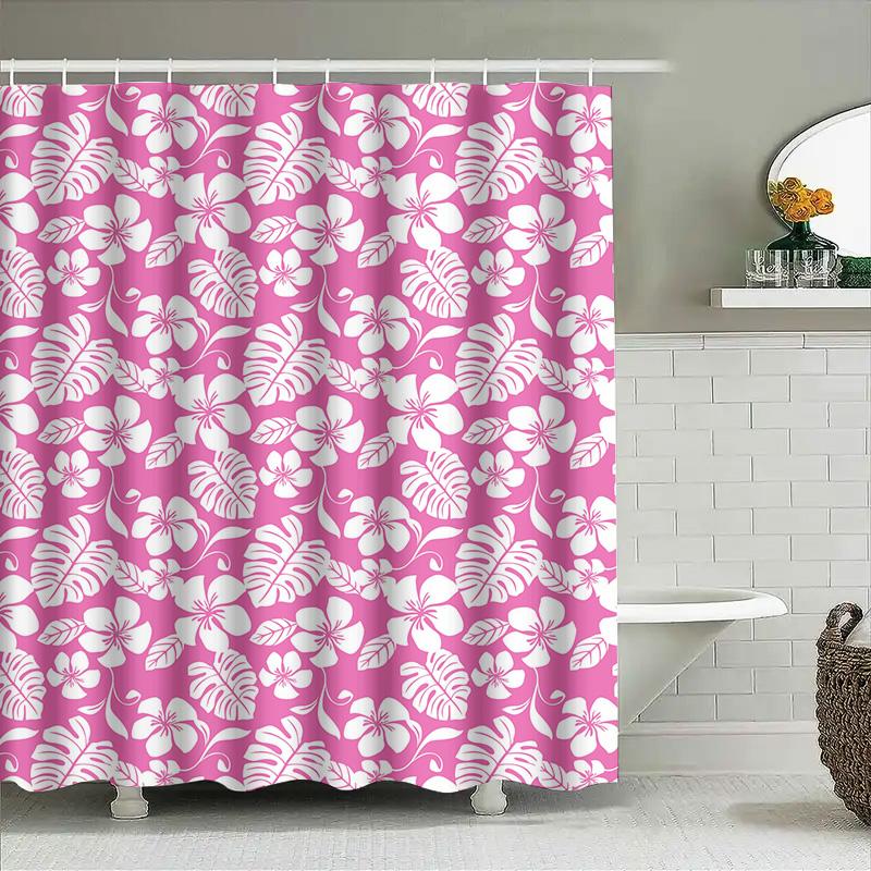 Charming Pink Roses Shower Curtain Home Decor for Bathroom 3D Printed Waterproof Fabric Customize Size Available