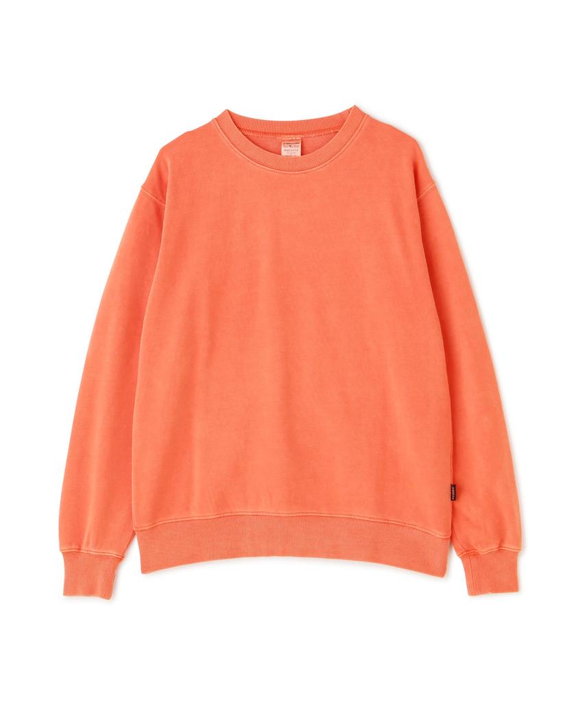 AVIREX Daily Fade Wash Crew Neck Size M Sweatshirt, Men's, (150), Orange, 783-3932001