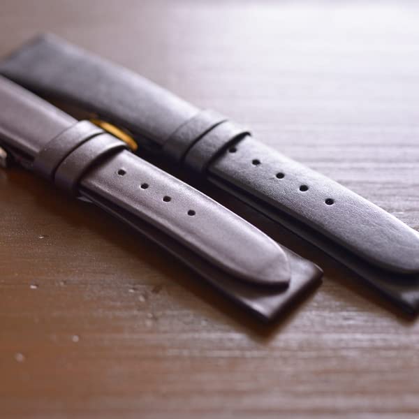 Curea de ceas pentru vițel Piele de vacă Elegant în Japonia Autentic [KUNISTEIN] (Negru / 19-14mm / Piele) a bărbaților (Fabricat / Piele)