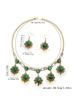 European & American Ethnic Geometric Gemstone Jewelry Set: Necklace & Earrings