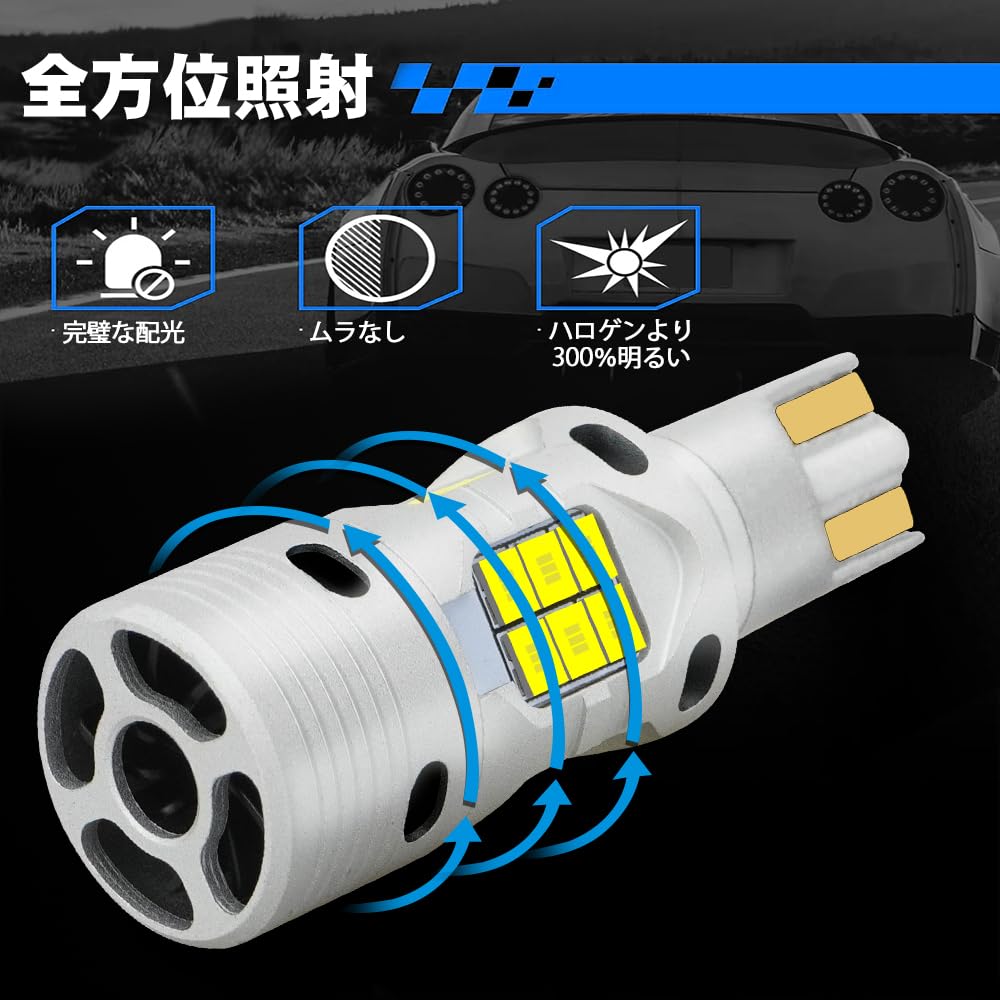 [Newly released cooling fan included] BLUESEATECt16 led back lamp super bright W16W9219126000K white 4000LM reverse light tail lamp 12V backlight