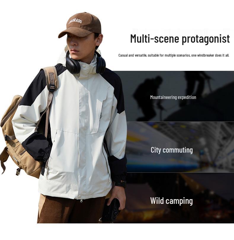 Couple's Ski Jacket Set: Women's 3-in-1 Detachable Liner & Men's Mink Velvet, Windproof & Waterproof for Autumn/Winter.
