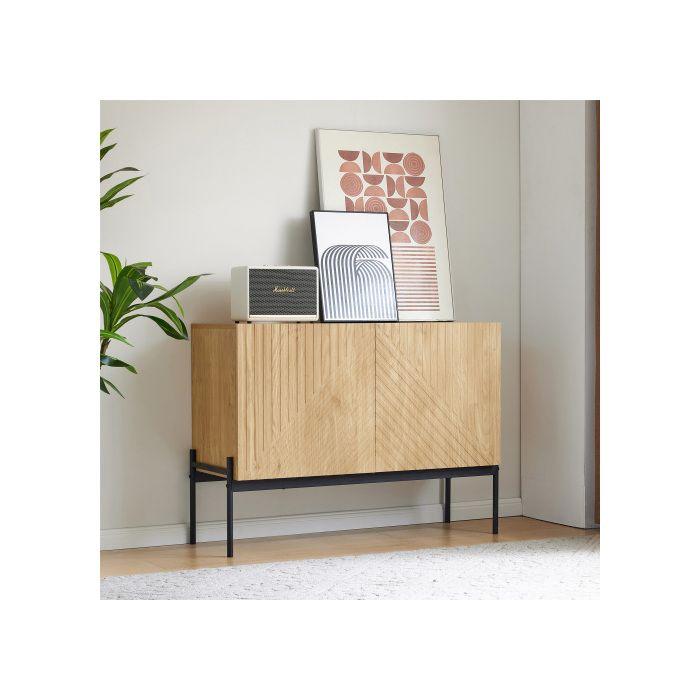 Buffet - MUVOE - 2 Portes - Métal - Design Contemporain - Dimensions 100x40x75 cm