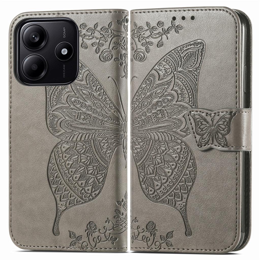 For Xiaomi Redmi Note 14 5G Case PU Leather Wallet Phone Cover Butterfly Pattern