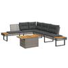 VidaXL Garden Furniture Set with Cushions 5 Pcs Grey Braided Resin Acacia 3277500