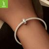 Star Silicone Positioning Diy Bracelet Beads, Niche S925 Silver Brushed Effect Bracelet Beads