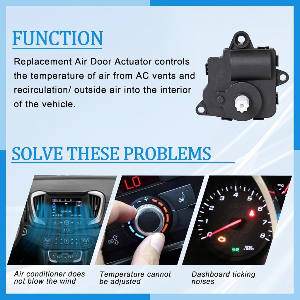 HVAC Blend Door Actuator Compatible With Chevy Equinox 2013-2017, GMC Terrain 2013 2014 2015 2016 2017, Heater Air Vent Actuator, 604-180, 604180,