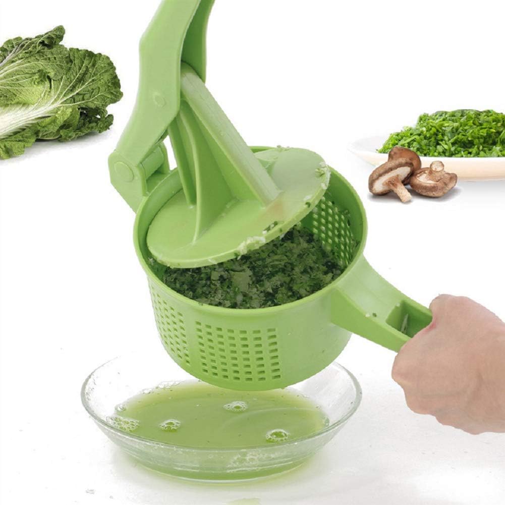 Spinner Vegetable Creative Pressing Vegetable Stuffing Squeezer Fruit Squeezing Tool Hand-Pressure Dehydration Tool for Kitchen Dining (Green)