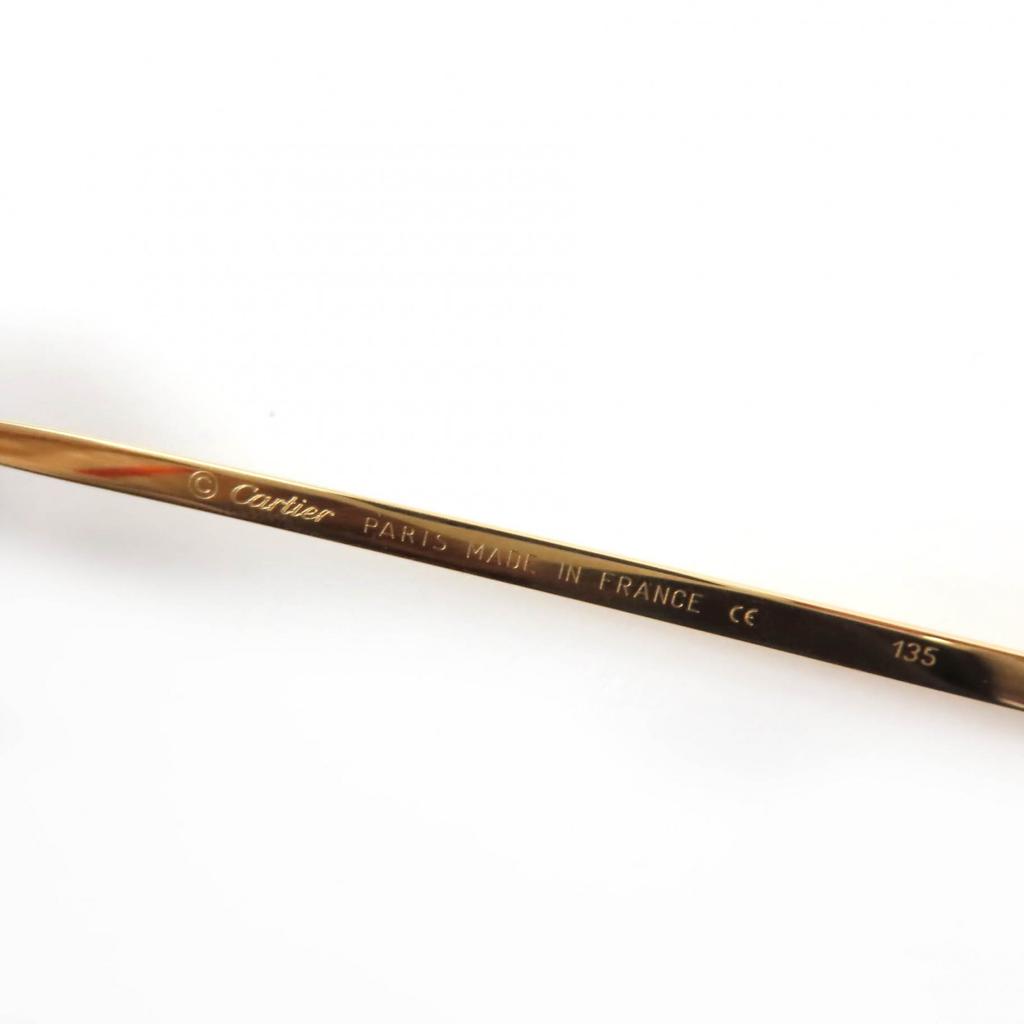 Great Cartier Glasses Rimless Two-Point Eyewear gold Women 135 Used