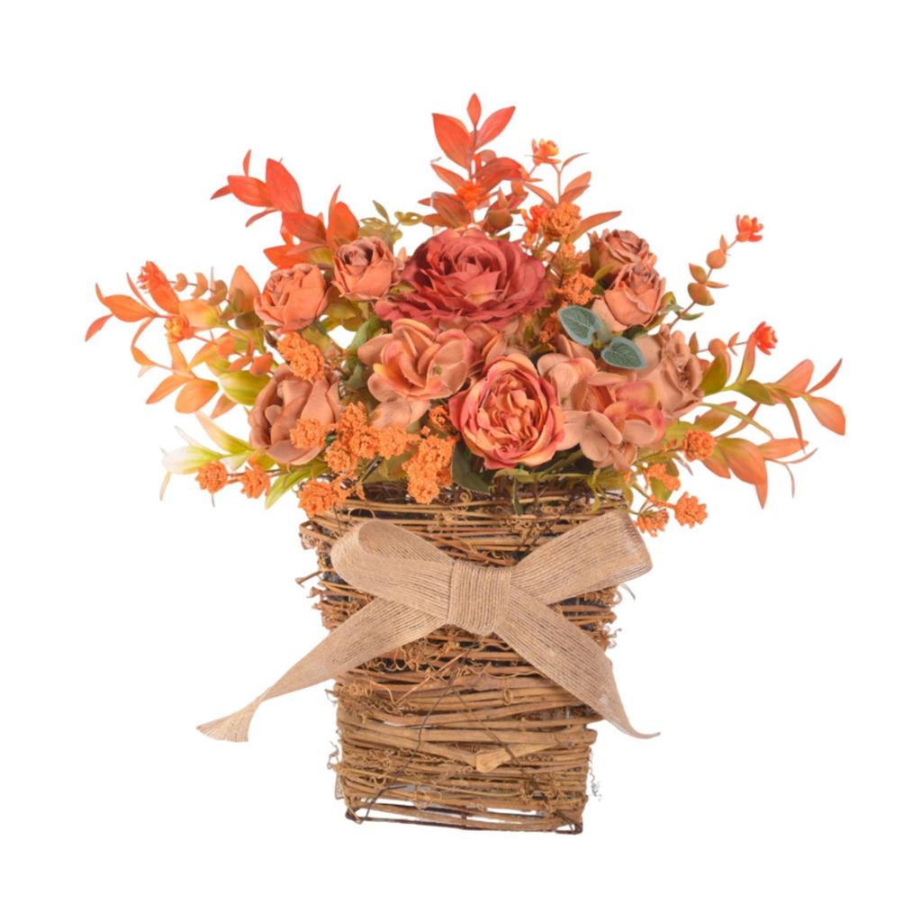 Door Hanger Basket Flower Basket for Front Door Floral Arrangement Multifunctional Decoration Ornament for Holiday Farmhouse