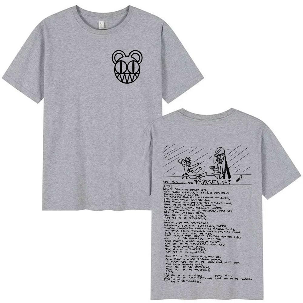 Radiohead Tour Album Pattern Tshirt 2025 Mens  Womens Hip Hop Large Tshirt Y2K Breathable Pure Cotton Tshirt