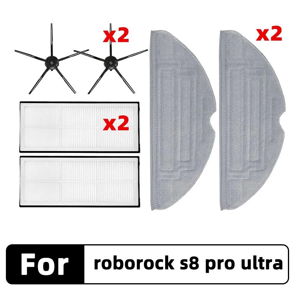 Compatible for Roborock S8 Pro Ultra, G20 A6900RR Main Side Brush Hepa Filter Mop Cloth Dust Bag Spare Parts Accessories