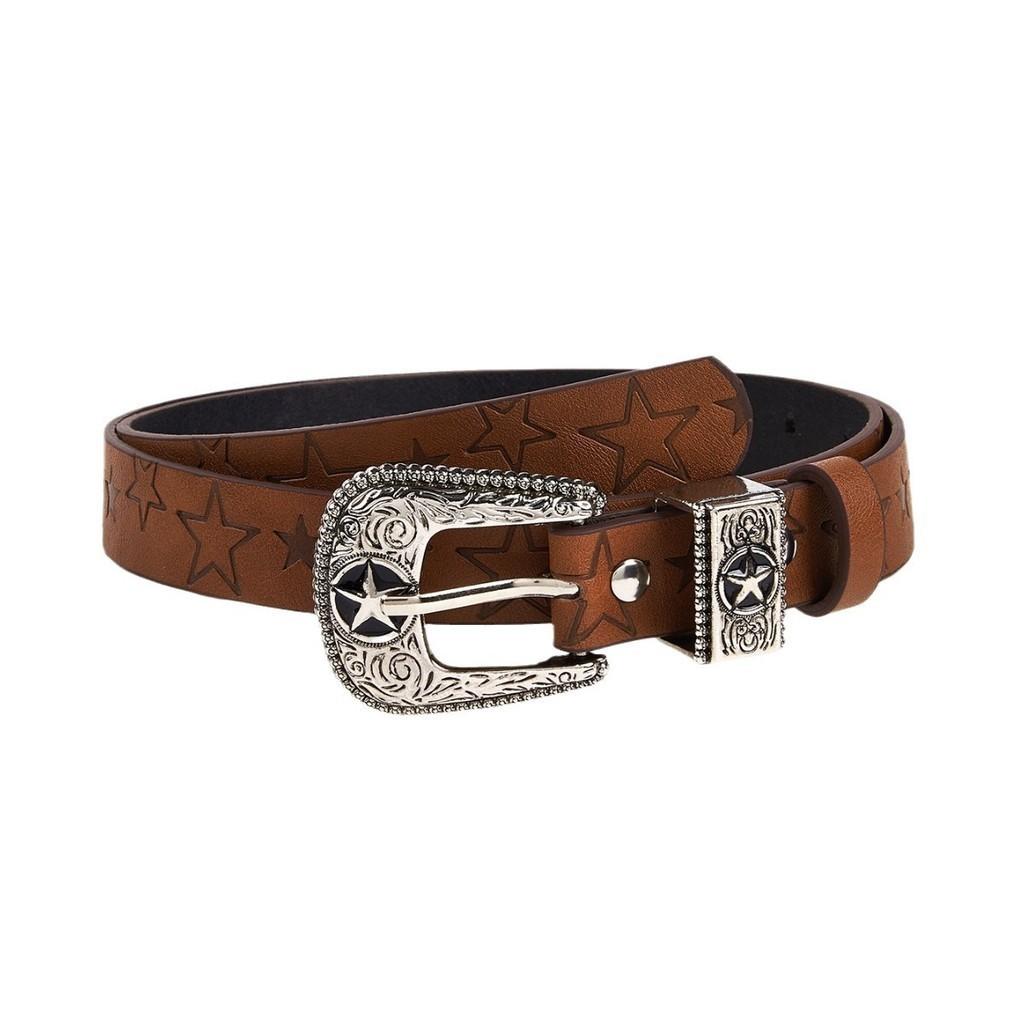 Trendy Faux Leather Belt With Exquisite Embossed Pattern Novelty Needle Buckle 13072.3cm
