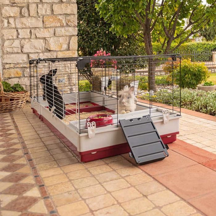 Cage pour rongeurs - Ferplast - Krolik 160 - 162 x 60 x 50 cm - Rouge - Accessoires inclus