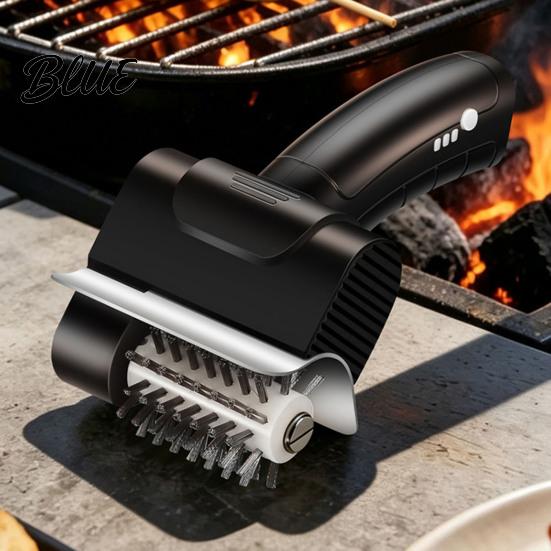 Splash-proof Grill Cleaning Tool Electric BBQ Brush Cordless Type-C Rechargeable Brush with High-Speed Motor Cleaner Guard Splash Guard Stainless