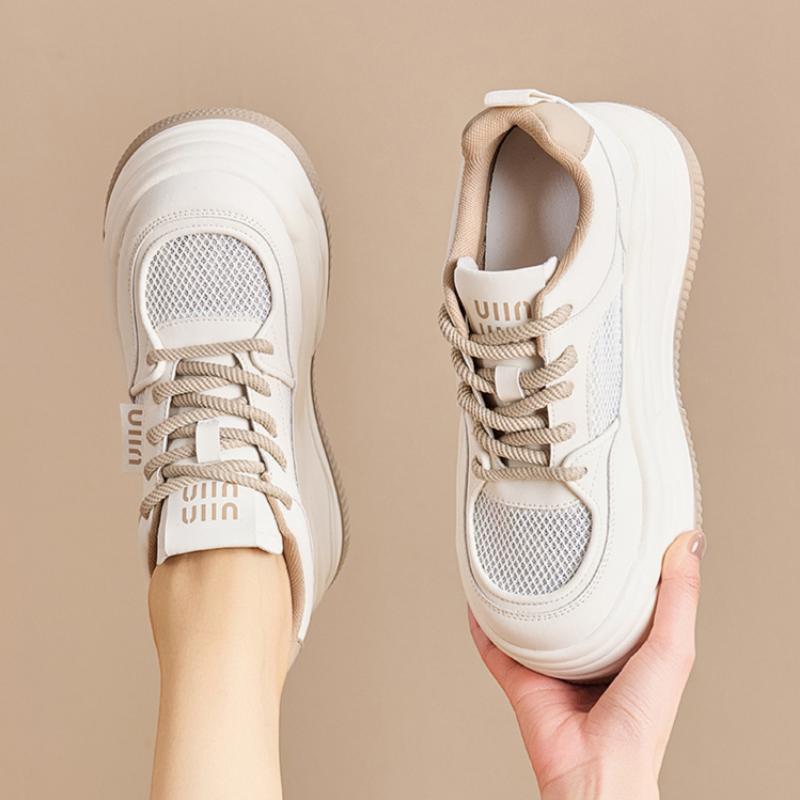 Summer Dad Shoes Women's Casual Shoes 8CM Thick Sole Height Increase White Shoes Breathable All-match Women's Shoes