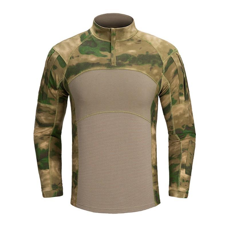 Taktisches Camouflage Langarmshirt Outdoor Wandern Camping Schießsport Atmungsaktiv Langlebig Militärstil