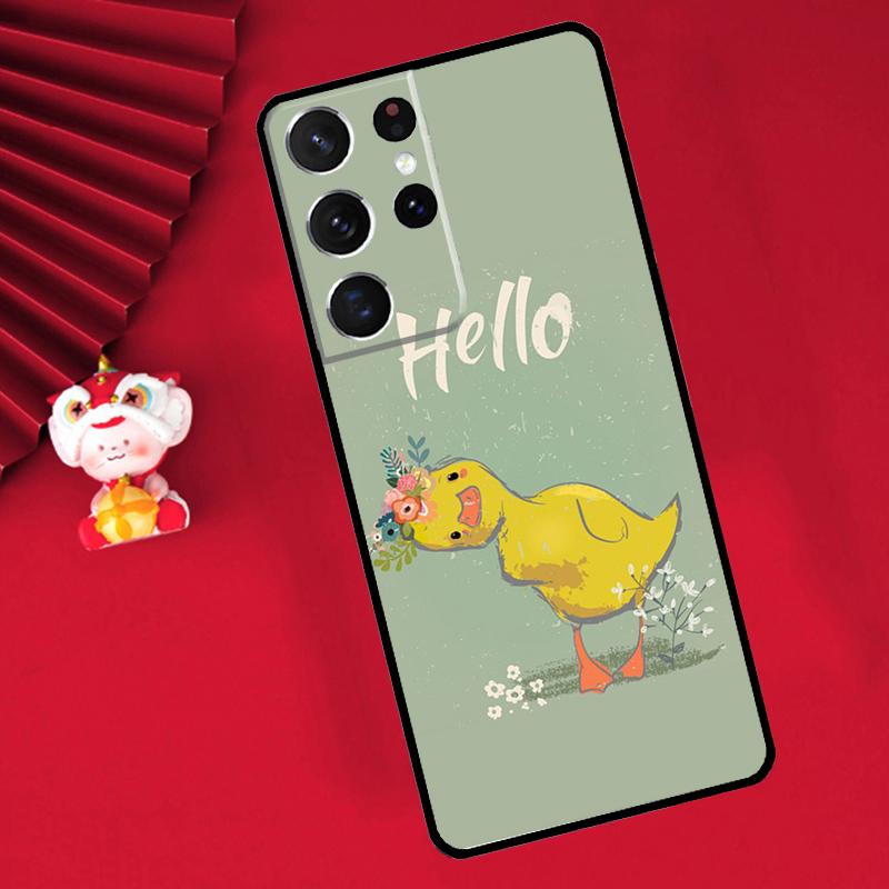 Cartoon Cute Animal Duck Case For Samsung Galaxy S26 S25 S24 Ultra S21 S20 S22 S23 Ultra S10 Plus S25 FE Cover Funda