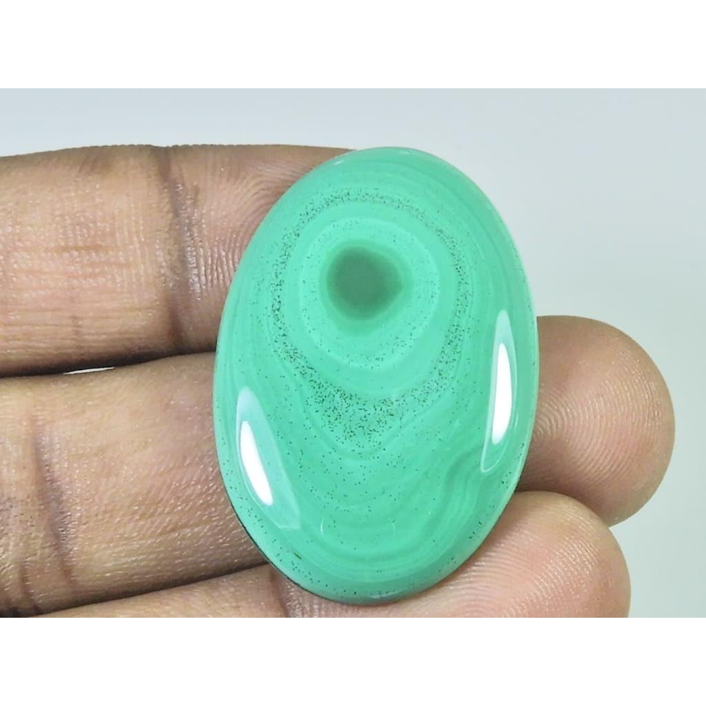 

62Cts. Natural Green Malachite Oval Shape Cabochon Loose Gemstone 25X37X05MM D-347