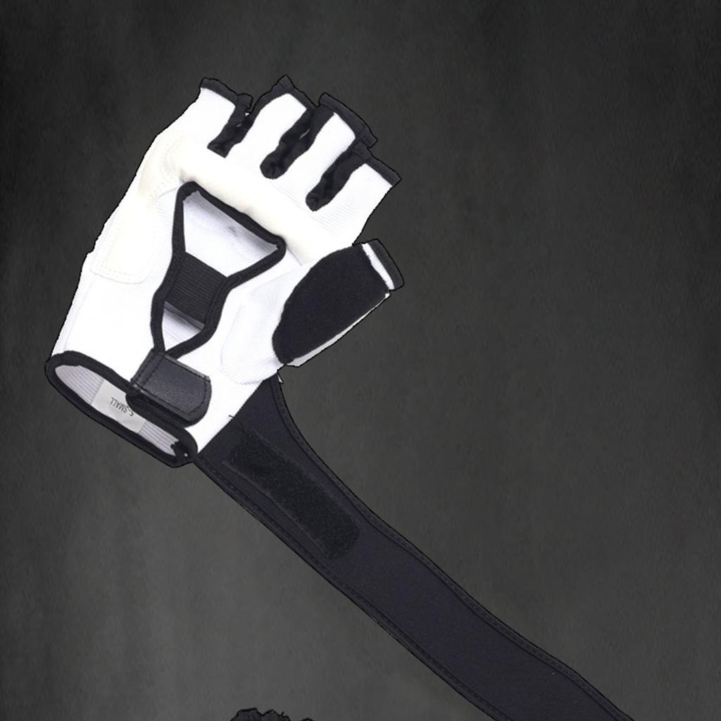 1 Pair Taekwondo Karate Gloves PU Leather Soft Foam Cotton Punch Bag Hand Protector for Sparring Kickboxing