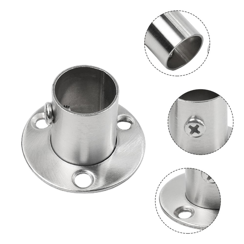 22,5 mm Uchwyty do drążka szafy 26 mm Stal nierdzewna 19,5 mm Wspornik Szafka Szafa Ubrania Kołnierz Wysokiej jakości Drążek Dom