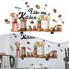 1pc Kitchen Wall Stickers Fun Design Cook Utensils Home Decoration Restaurant 30*60cm Home Decoration Stickers Posters