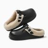 Fashion Winter Warm Fur Clogs Slippers for Women EVA Waterproof Non Slip House Slippers Woman Indoor Outdoor Thick Plush Cotton Shoes