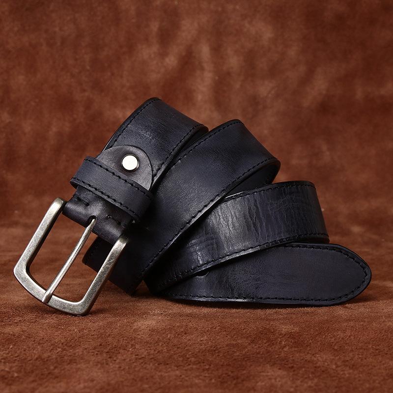 

Men s Belt Retro Rub Colored Distressed Pleated Genuine Cattlehide Leather Surface Denim Casual Working Pants Belt 100cm