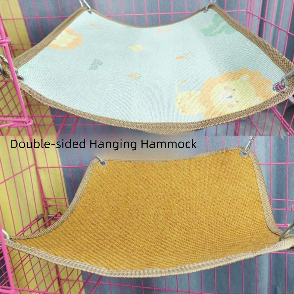 Cartoon Cat Hammock Bed Double-sided Pet Cage Hammock  for Cat Kitten Hamster Rabbits