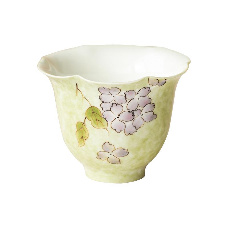 Hand-painted Hydrangea Tea Cup Household Ceramic Kung Fu Tea Set Chinese Master Cup Coaster Teaware Drinkware Kitchen Supplies