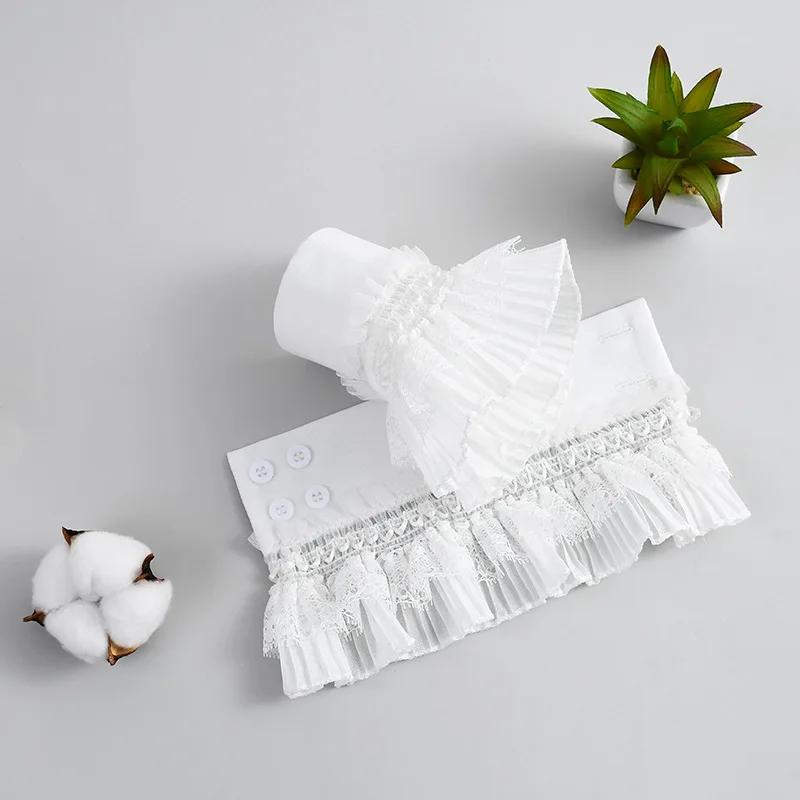 New Fake Flare Sleeves Women Lace Floral Pleated Fake Cuff Ruffles Wrist Warmer Solid Color Detachable Fake Sleeves