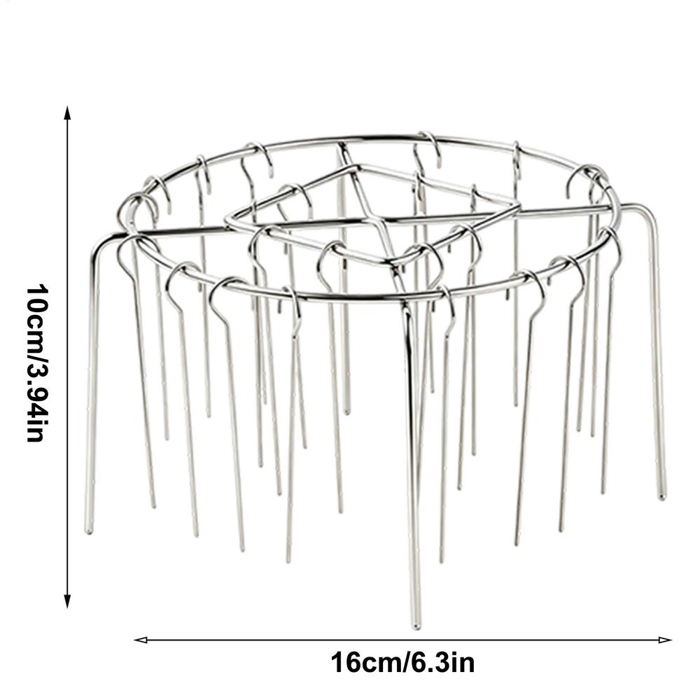 Stainless Steel Air Fryer Skewer Rack, 360 Even Heating Grilling Stand, Heat-Resistant Kabob Holder For Home Kitchen BBQ
