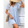 2026 Summer New Women's V-neck Loose Casual Short-sleeve Plaid Dress