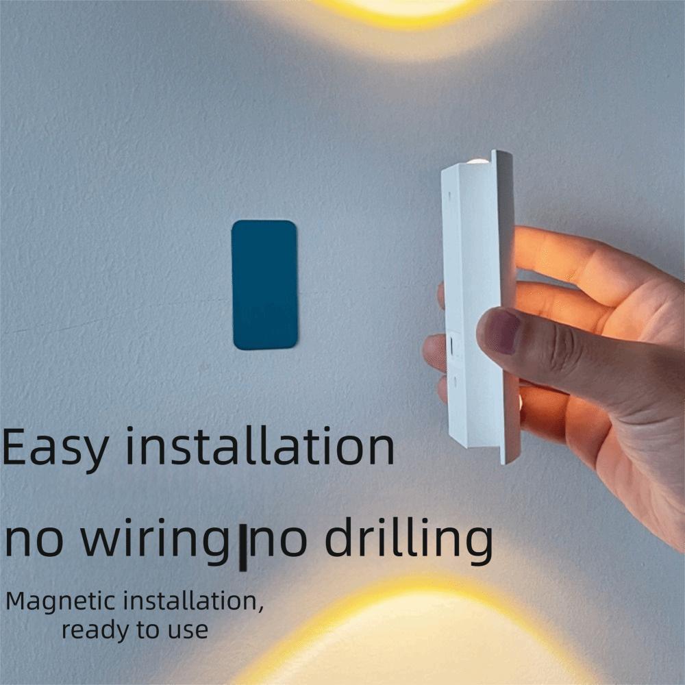 3 Colors Motion Sensor Night Light Eye Friendly Magnetic Wall Lamp LED Wall Sconce  Porch