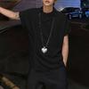 INCERUN Men Summer Lapel Neck Short Sleeve Side Buttons Casual Shirts Tops