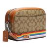 Coach Jamie 24 Silver Letter Logo Fashion Patch Classic Jacquard Leather Camera Bag Women Shoulder Bag Brown CJ605-SVOT8