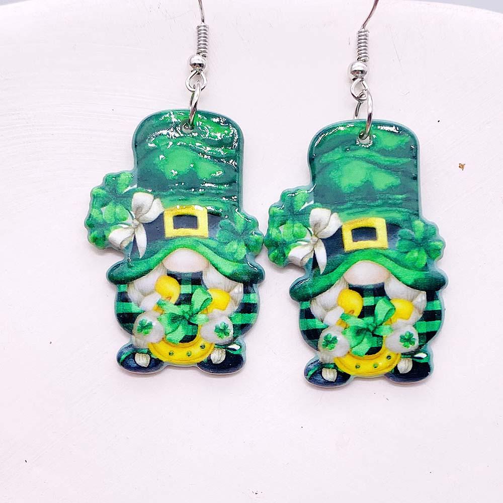 Acrylic Double-Sided Gnome Earrings for Christmas & St. Patrick's Day