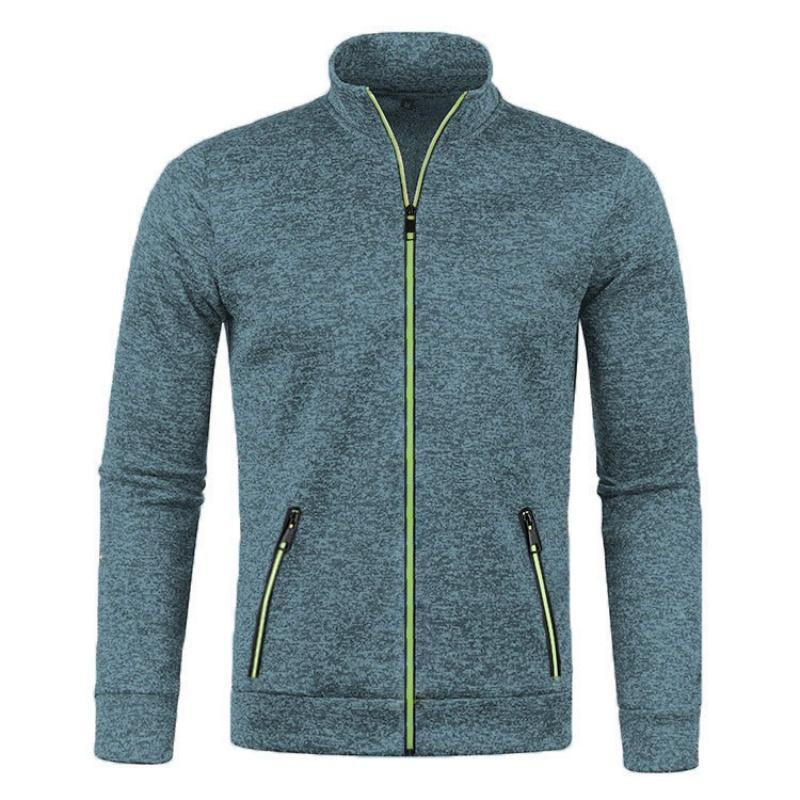 Autunno e inverno uomo lungo cerniera maglia maglione maniche sottili velluto trendy maglioni giacche taglie forti uomo