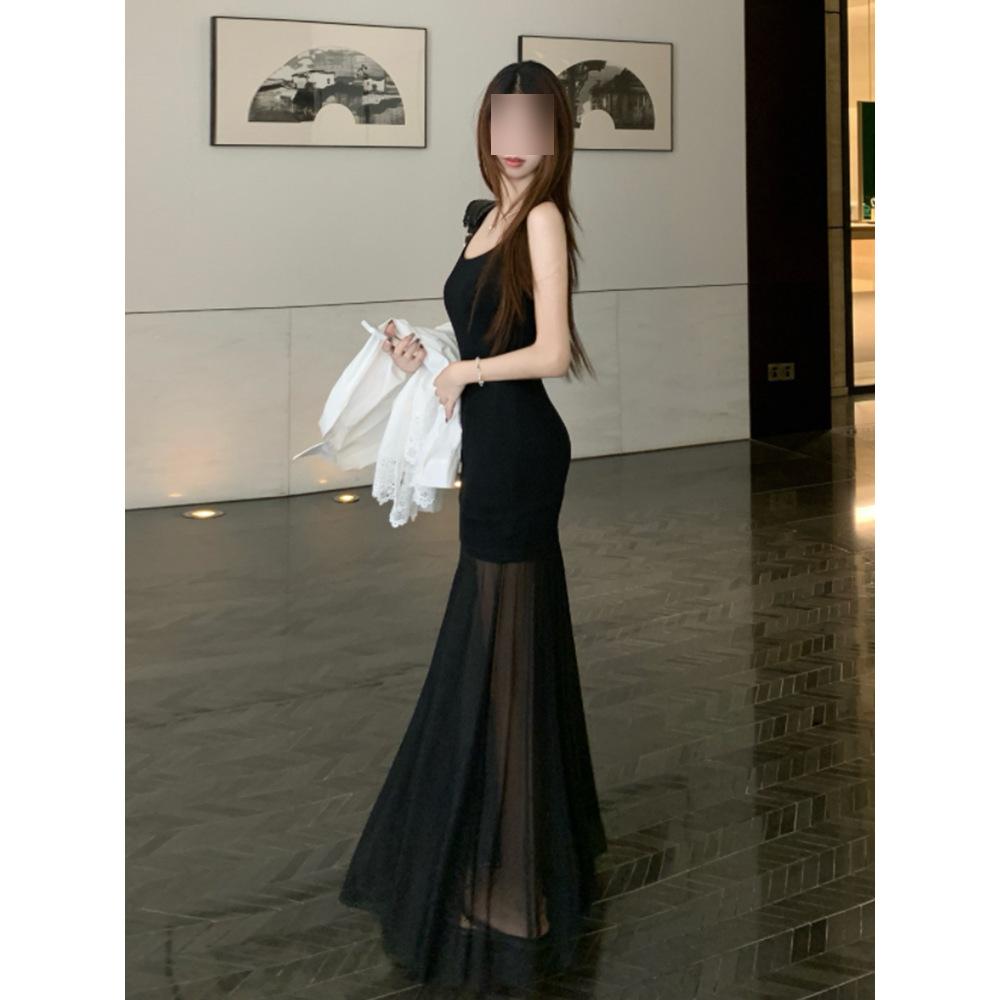 Sommer neues weißes langes Rock Böhmischer Urlaubsrock riesiges gutaussehendes Trägerkleid Damen High-End Eleganz