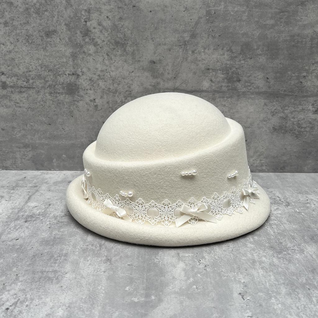 Autumn And Winter New Wool Top Hat Women'S Fashion Daughter Hat Showing Washbasin Hat Japanese Versatile Irregular Bucket Hat