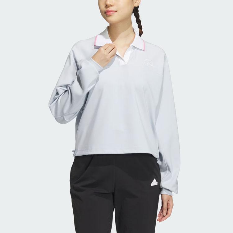 Adidas Verbiage Crew Jacket Women Tops Light-Blue JE3616