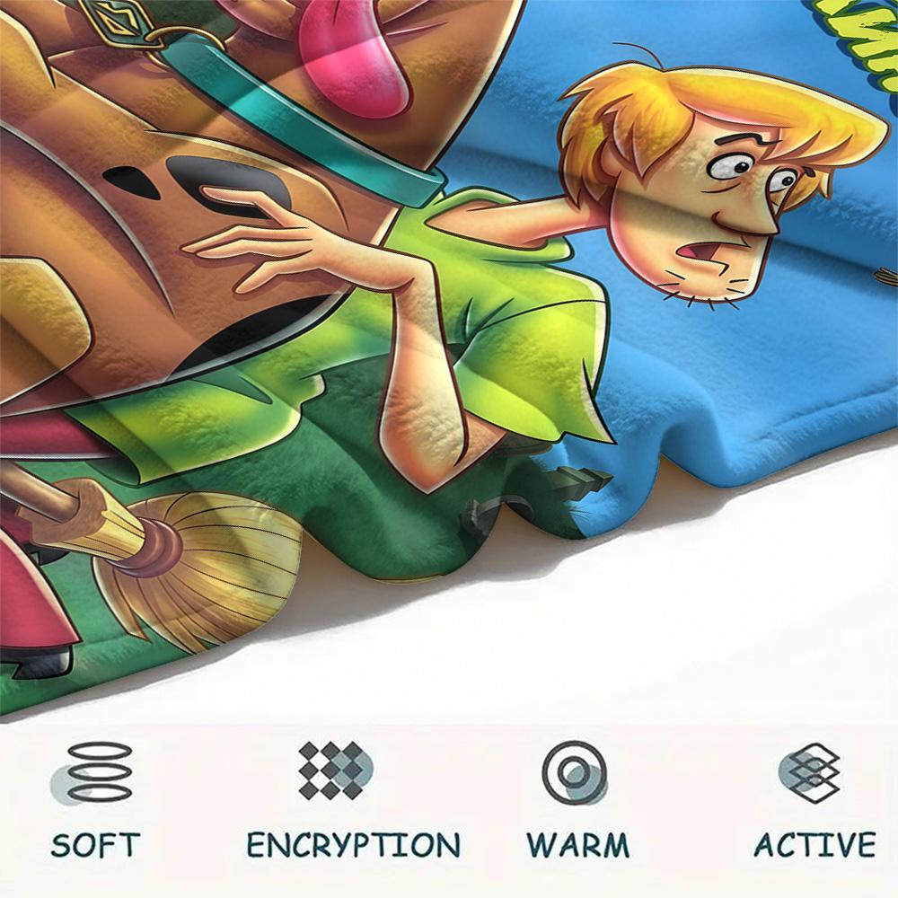 1 Stück Scooby-Doo Aufdruck Flanelldecke, Hohe Qualität, Bequem für alle Jahreszeiten, Heimdekoration, Wärme und Komfort, Perfekt für Weihnachtsgeschenke