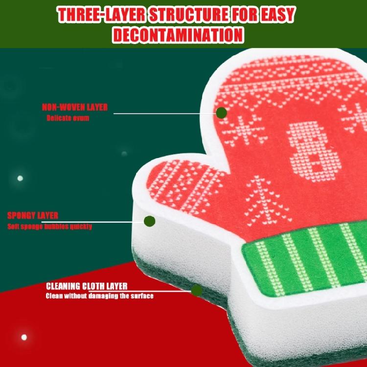 Holiday Themed Snowman/Snowflake/Glove/Deer Sponge Made From High Density Durability For Safe And Efficient Cleaning