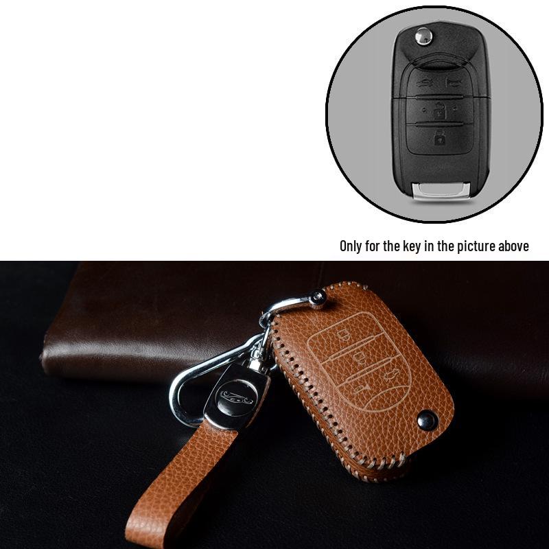 Baojun Car Key Case - Genuine Leather Shell for 730, 510, 530, 360, 560, 310W Models. Durable & Stylish for Women.